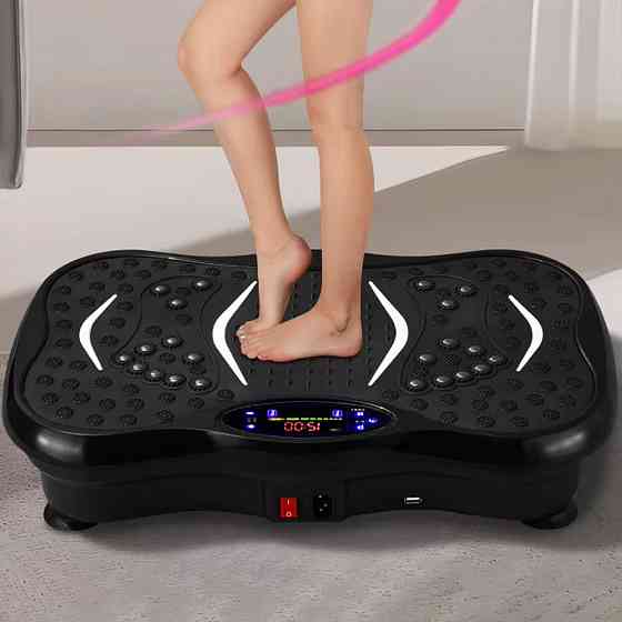 Виброплатформа для тренировок с 2 эспандерами + пульт, до 120кг TS-5513 / Вибротренажер для похудения Киев