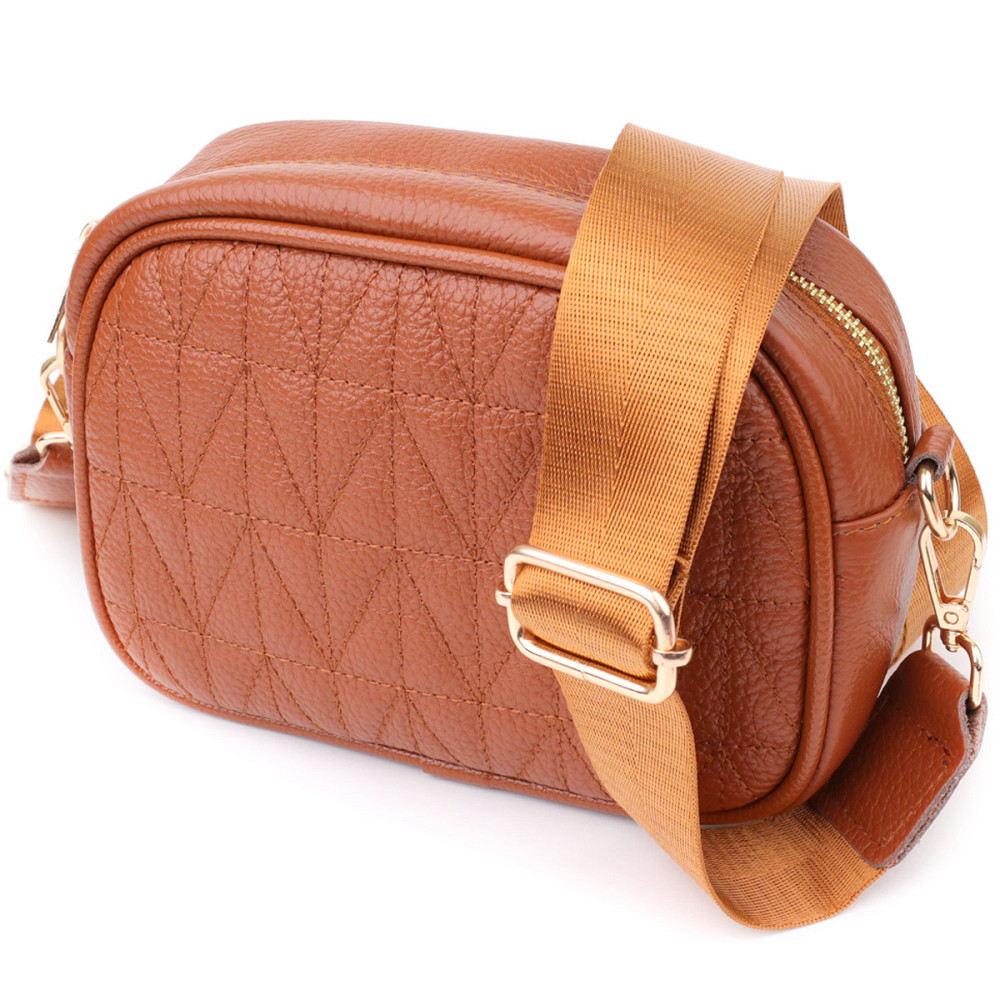 Стьобана сумка для жінок з натуральної шкіри Vintage 22899 Рудий Київ - фото 1