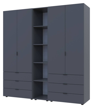 Комплект шкафов для одежды Doros Гелар (3 шт.) 193,2х49,5х203,4 см Графит (DRS-011151) Днепр