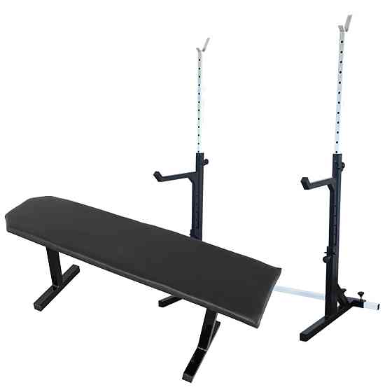 Скамья горизонтальная для жима + Стойки со страховкой профиль 40 на 40 мм Киев