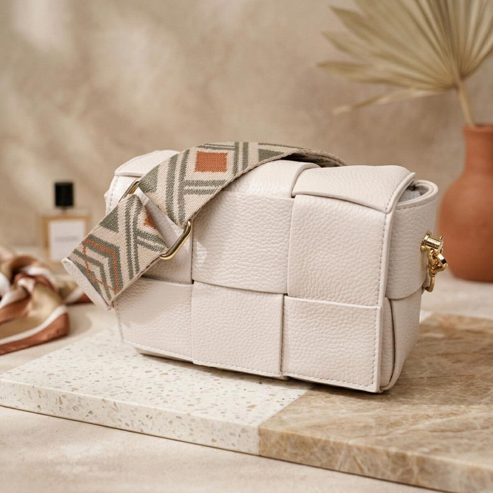 Вечірня жіноча сумка з палітурками з натуральної шкіри Vintage 22311 Біла Київ - фото 11