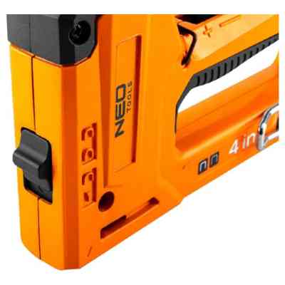 Степлер строительный Neo Tools алюминиевый, 4 в 1, 6-14 мм, тип скоб J, G, L, E, регулировк (16-030) Винница