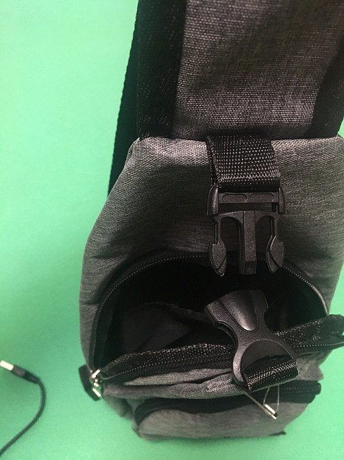 Чоловіча сумка через плече сіра- розмір сумки 30*20см, 4 кишені, з USD шнуром в комплекті Київ - фото 6