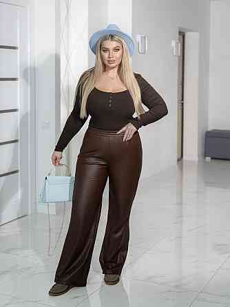 Прямые кожаные штаны на меху Choice 54-56, Шоколадный Киев