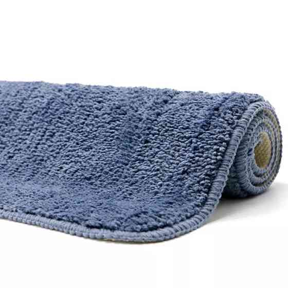 Коврик для ванны и душа Bathlux мягкий тканевой прорезиненный, нескользящий Голубой Каменец-Подольский