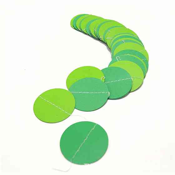 Гирлянда кружки на нитке для праздника 4 м на 6 см зеленый Киев