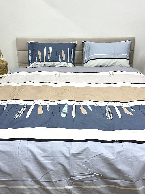 Ecotton Комплект постільної білизни Ecotton Євро 210х220 см кремово-синій (21212А/В) Киев - изображение 2