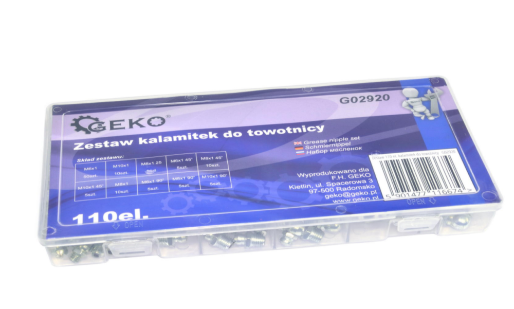 Набор ниппелей для масляного шприца 110 элементов GEKO G02920 Чернигов - изображение 4