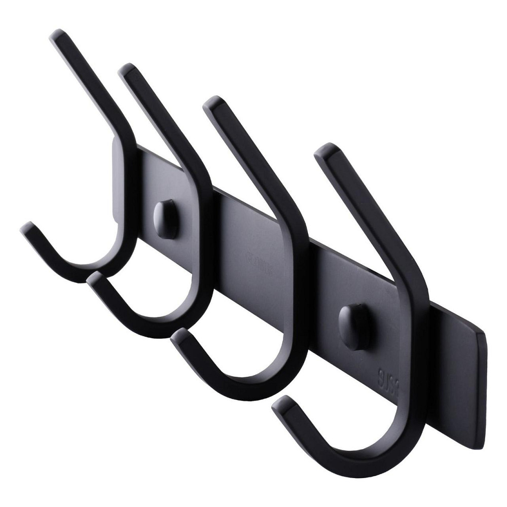 Планка с крючками Globus Lux BQ9435-4 черная матовая SUS304 Киев - изображение 3