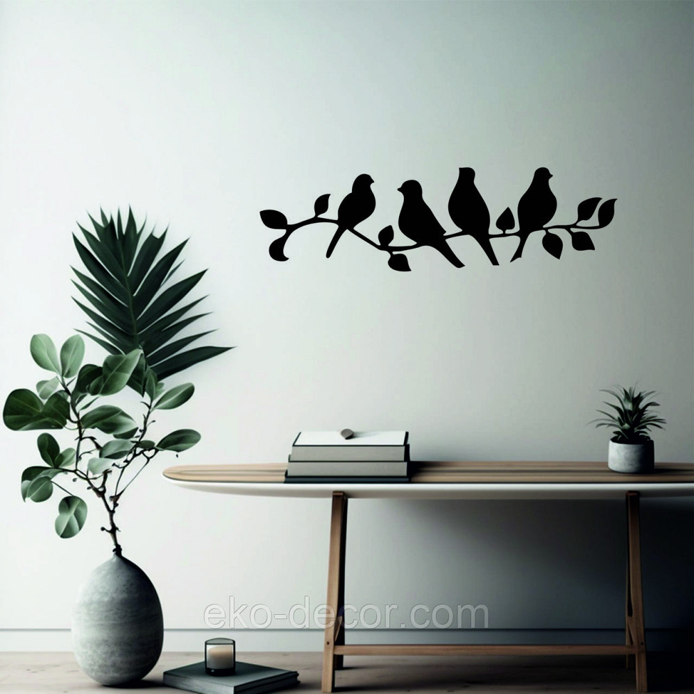 Декоративне настінне Панно  «Птахи» , Декор на стіну 90*26 см, Чорний Київ - фото 7