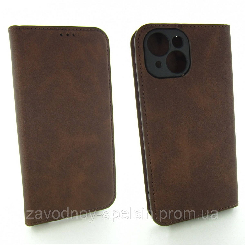 Чехол книжка iPhone 15 Защита камеры (коричневый) Одесса - изображение 1