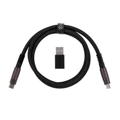 Дата кабель USB-C + USB A to USB-C 1.0m Double-Sleeved Geek black Keychron (CAB21_KEYCHRON) Вінниця