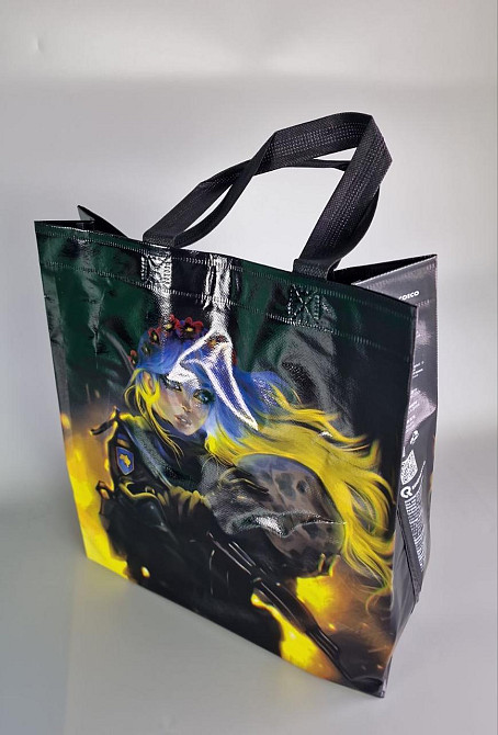 Сумка полипропиленовая с цветным рисунком  (30*38) №5 Женщина воин (1 шт) Харьков - изображение 2