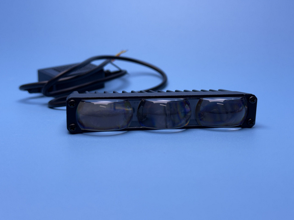 Фара рабочего света LED однорядная 100 мм SPOT — 6 диодов с линзой (Белый + Желтый свет), четкая СТГ Харьков - изображение 1