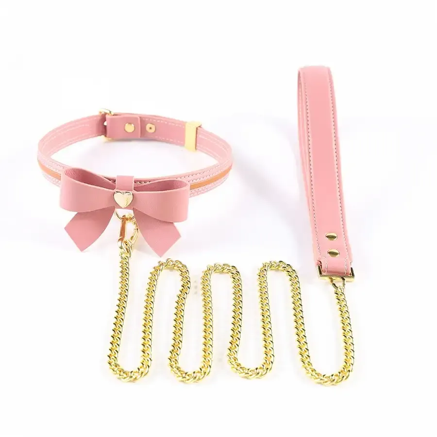 Повідець LOCKINK SEVANDA Love Heart Butterfly Leather Collar Set - Pink Львов - изображение 1