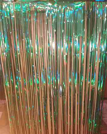 Дождик для фотозоны с голограммой на праздник новогодний 2 м на 1 м зеленый Киев