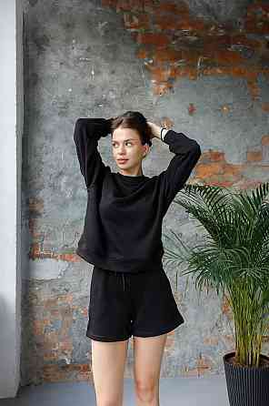 Костюм спортивний жіночий з шортами Чорний M/L Харків