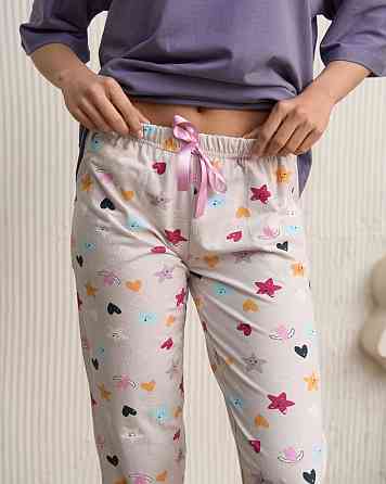Женские пижамные штаны - в мелкие сердечки и звезды Nicoletta 1114 L Киев