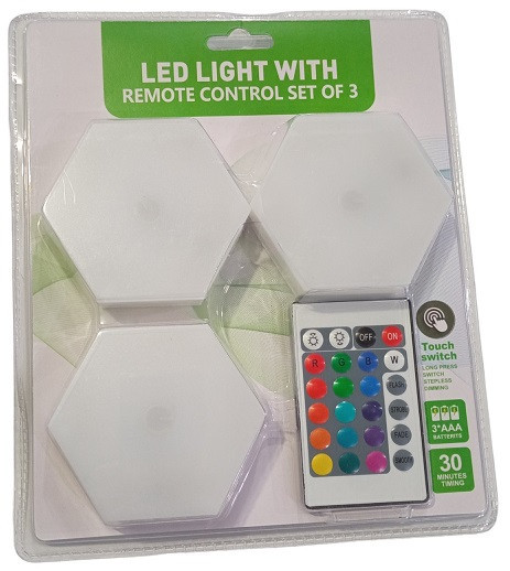 Ночник LED Pinto 3шт, N359, пульт, разные цвета, сенсор прикосновения, 3xR3 Днепр - изображение 1