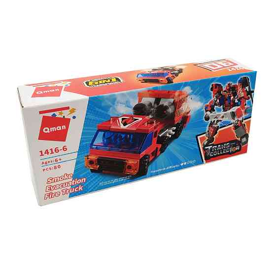 Дитячий Конструктор Qman 1416-1-6 транспорт, 88 дет  Smoke Evacuation Truck Вінниця