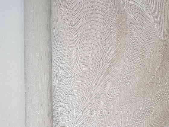 Обои виниловые на флизелиновой основе Rasch Incanto 1.06х10 абстракция волны металлик бежевые серебро 3д Киев