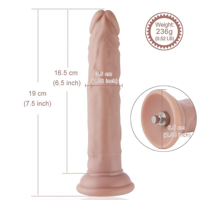 Реалістичний фалоімітатор для секс-машин Hismith 7.5″ Flexible Silicone Dildo, система KlicLok Sex Aura Київ - фото 9