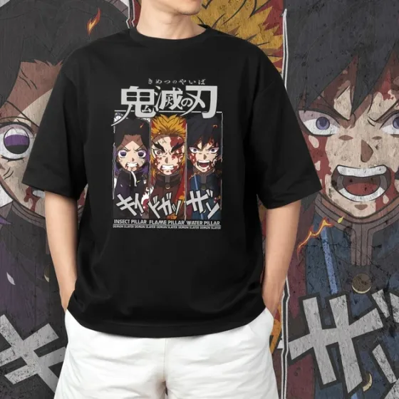 Футболка для підлітка хлопчика з принтом Клинок, рассекающий демонов Столпы 3 Розмір 160 Anime10364 Дніпро