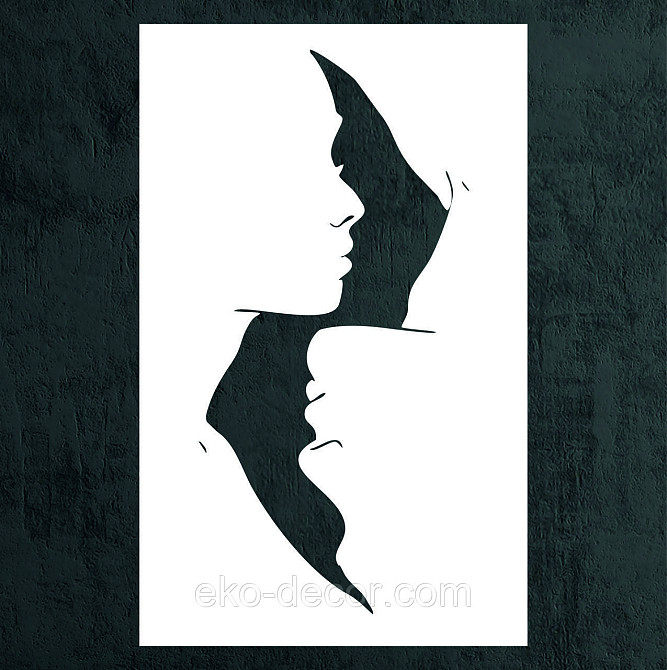 Декоративне настінне 3D Панно «Силует пари», Декор на стіну з об'ємом 50*31 см, Білий Київ - фото 8