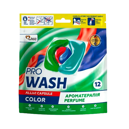 Капсули для прання 12шт (дой-пак) Color ProWash 2К Житомир