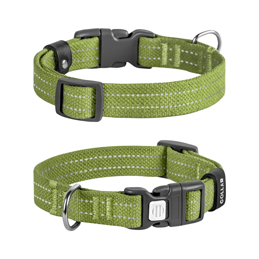 Нашийник для собак бавовняна тасьма CoLLaR Брезент, пластиковий фастекс, S, Ш 20 мм, Дов 28-40 Коломыя - изображение 1