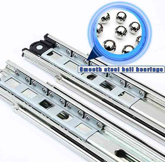 Направляючі для шухляд GUAWJRZDP 123456 цинковані повного висунення 300 мм кулькові важкі з замком для авто фургонів Київ