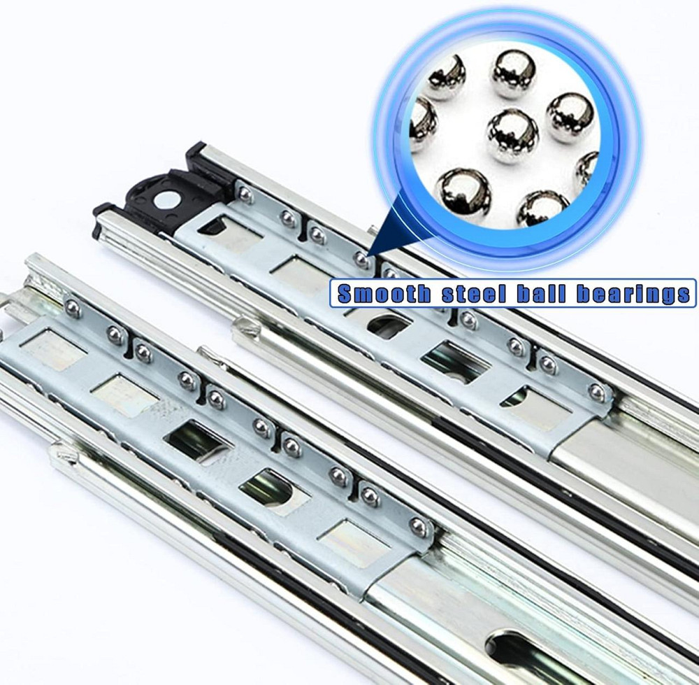 Направляющие для ящиков GUAWJRZDP 123456 цинковые полного выдвижения 300 мм шариковые тяжелые с замком для Киев - изображение 6