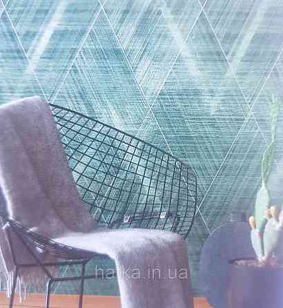 Шпалери вінілові на флізеліні AS creation The Bos 0.53х10 геометрія фігури смуги структурні зелені срібло 3д Київ