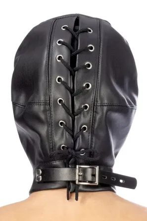 Капюшон для БДСМ зі знімною маскою Fetish Tentation BDSM hood in leatherette with removable mask Львів