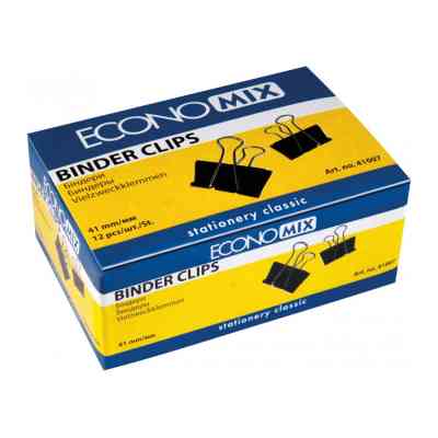 Біндер металевий Economix 41 мм 12 шт (E41007) Вінниця