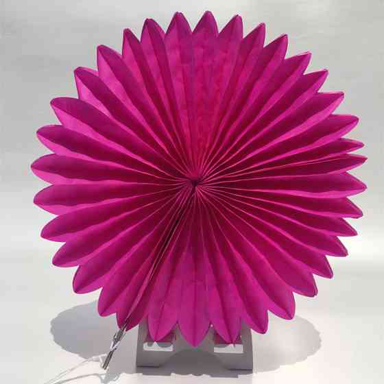 Веер бумажный для декора 25 см малиновый Киев