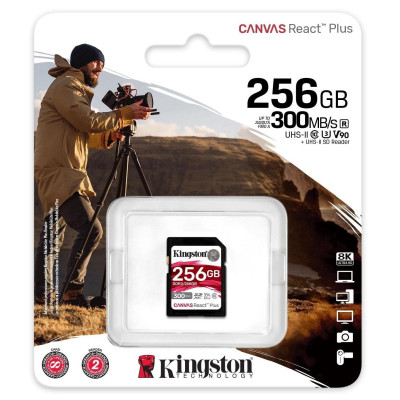 Карта памяти Kingston 256GB SDXC class 10 UHS-II U3 Canvas React Plus (SDR2/256GB) Винница - изображение 3