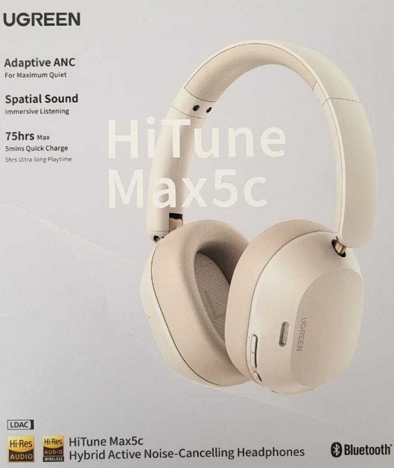 Бездротові навушники Ugreen HiTune Max5C White ANC LDAC Hi-Res BT 5.4 Харьков - изображение 3