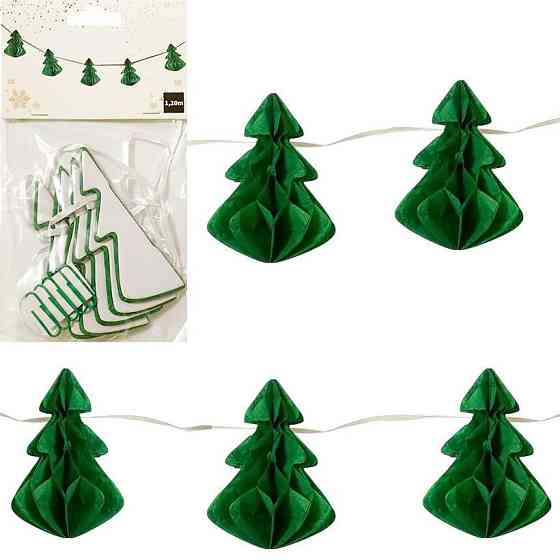 Гірлянда з паперових новорічних прикрас "Ялинки" CG-12, 5 шт Вінниця