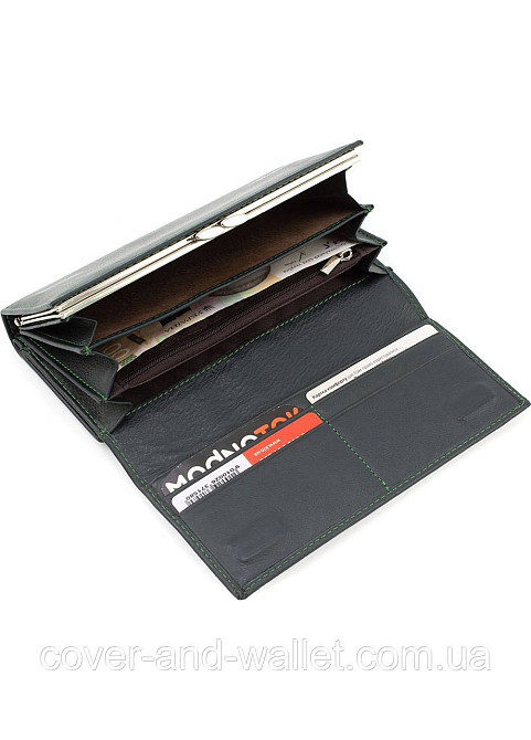 Жіночий бордовий шкіряний гаманець на багато карток Marco Coverna Зелений Київ - фото 8