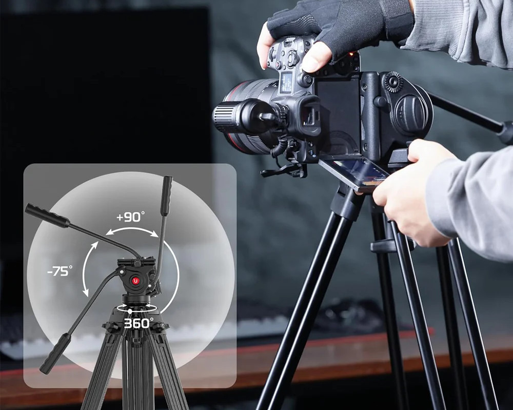 Видео штатив с гидравлической головкой нагрузки до 8кг 75-155см Ulanzi MT-81 Киев - изображение 2