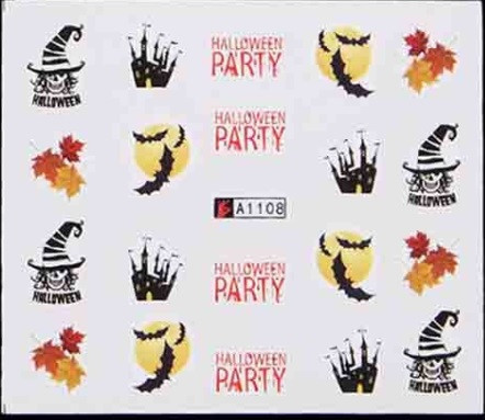 Наклейки на ногти Хэллоуин с надписью 5 на 6 см разноцветный Киев - изображение 1