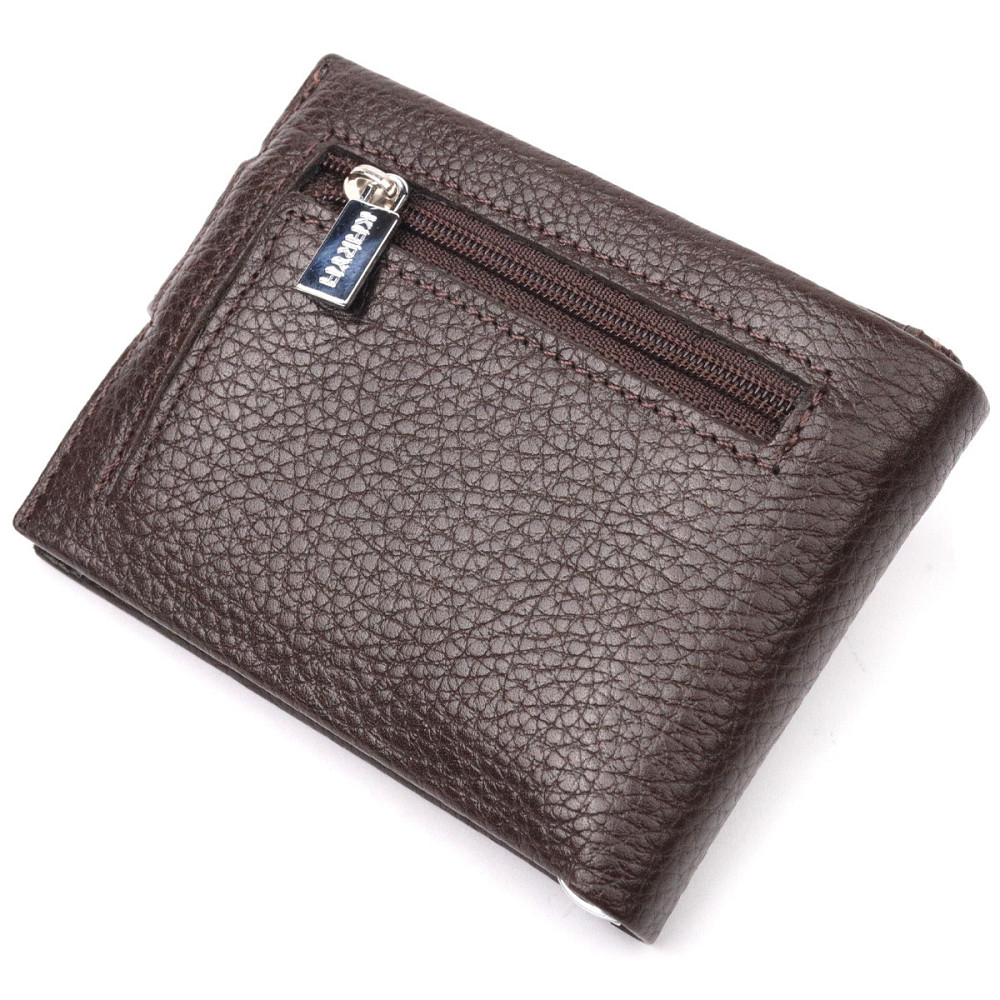 Практичный мужской зажим из натуральной кожи KARYA 21045 Коричневый Киев - изображение 2