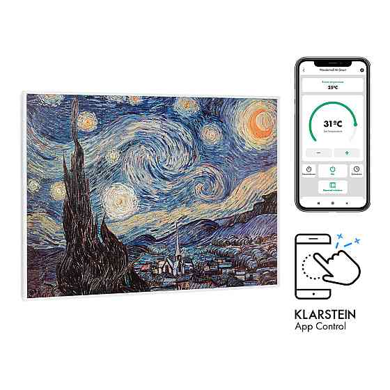 Розумний інфрачервоний нагрівач Wonderwall Air Art 80x60 см 500 Вт Настінний Зіркова ніч 80x60 см/Дізайн: Рівне