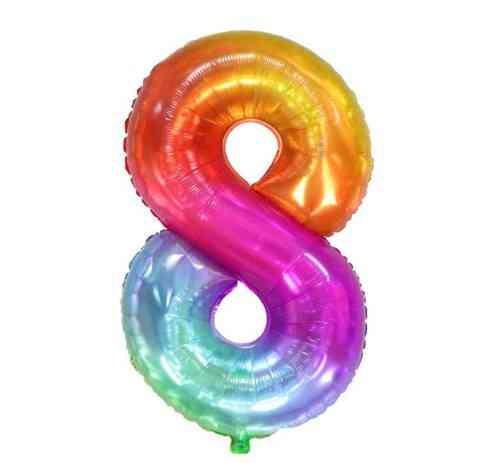 Кулька цифра 8 фольгована 40 дюймів різнобарвний Київ