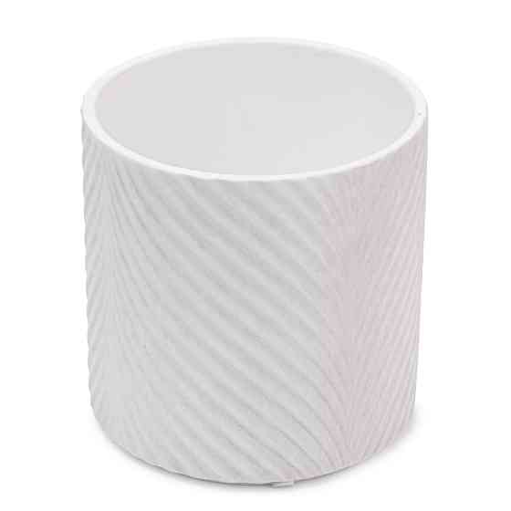 elemi Кашпо для квітів керамічне elemi "Листок" (білий) 13" круглий 1,3 л Коломыя