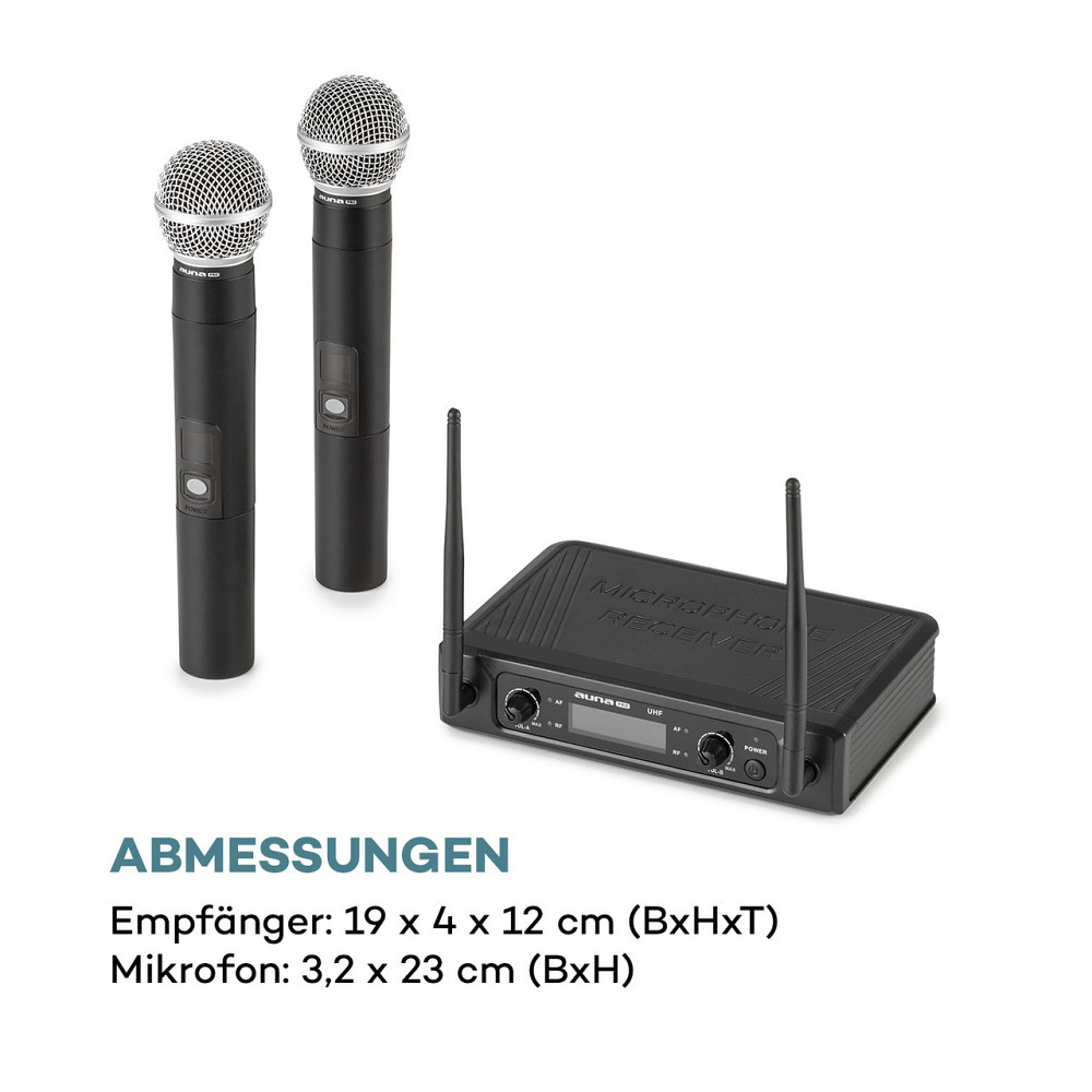 UHF200F-2H 2-канальний комплект радіомікрофонів УВЧ Приймач 2 ручних мікрофони 2 ручні мікрофони (Німеччина, Рівне - фото 8