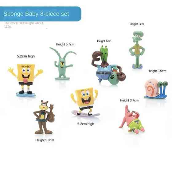 Декор для акваріума з мультфильма Губа Боб акваріумний 8 фігурок пластик різнокольровий Київ