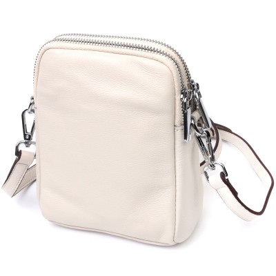 Сумка Vintage Женская небольшая вертикальная на два отделения из натуральной кожи Белая (22401) Винница - изображение 4