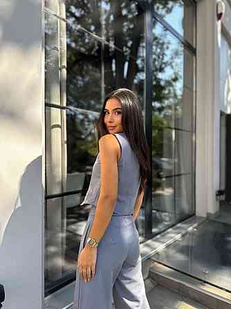 Женский брючный костюм двойка: жилет и брюки турецкая костюмка Графит, 44 Одесса